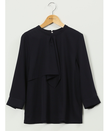 ラッフルフリル 7分袖 プルオーバー ブラウス