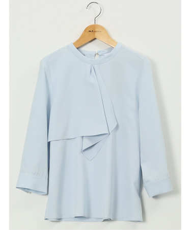 ラッフルフリル 7分袖 プルオーバー ブラウス