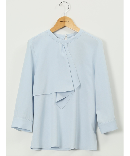 ラッフルフリル 7分袖 プルオーバー ブラウス