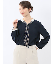 スカーフタイ プルオーバーブラウス