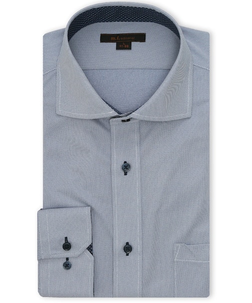 ノンアイロンストレッチ NEWスタンダードフィット カッタウェイ長袖ニットシャツ