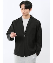 ストレッチ デニムジャージ 1ボタン ジャケット