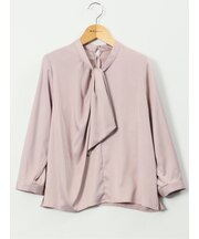 ねじりボウタイ 8分袖 プルオーバー ブラウス