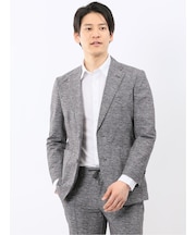 ウォッシャブル メッシュプリント 2ボタン ジャケット(セットアップ可能)