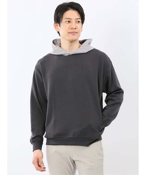 KAITEKI+ ストレッチ ダンボール 配色 プルパーカー