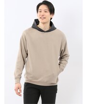 KAITEKI+ ストレッチ ダンボール 配色 プルパーカー