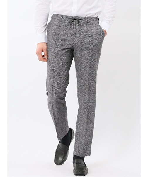 ウォッシャブル メッシュプリント ノータック パンツ(セットアップ可能)