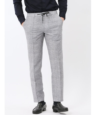 ウォッシャブル メッシュプリント ノータック パンツ(セットアップ可能)