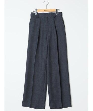 ストレッチ ウォッシャブル ワイド パンツ 紺(セットアップ可能)