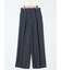 ストレッチ ウォッシャブル ワイド パンツ 紺(セットアップ可能)
