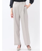 ストレッチ ウォッシャブル ワイド パンツ ライトグレー(セットアップ可能)