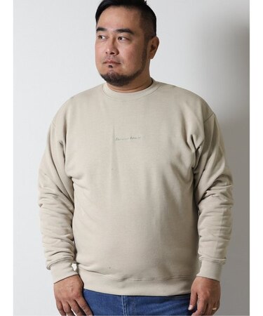 【大きいサイズ】グランバック/GRAND-BACK 裏毛バックプリント クルートレーナー