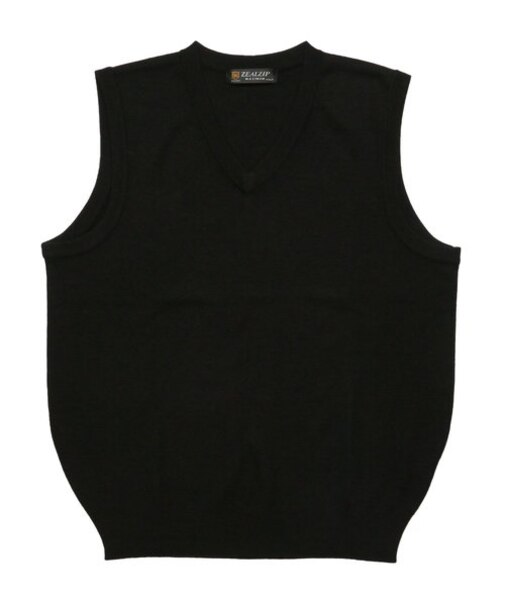 【大きいサイズ】グランバック/GRAND-BACK ウール混無地 Vネックニットベスト
