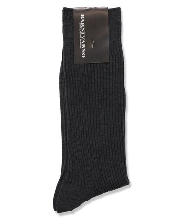 【大きいサイズ】バーニ ヴァーノ/BARNI VARNO 無地リブ編み クルーソックス