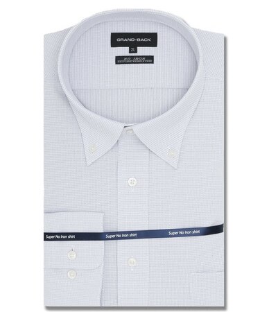 【大きいサイズ】グランバック/GRAND-BACK ノーアイロンストレッチ ボタンダウン長袖ニットシャツ