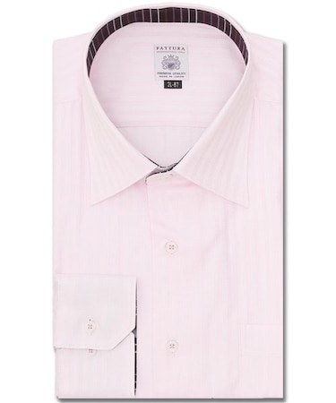 【大きいサイズ】ファットゥーラ/FATTURA 日本製 綿100% セミワイドカラー長袖シャツ