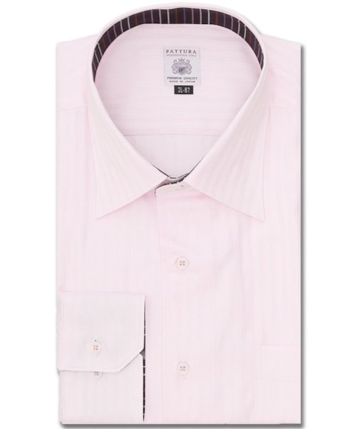 【大きいサイズ】ファットゥーラ/FATTURA 日本製 綿100% セミワイドカラー長袖シャツ