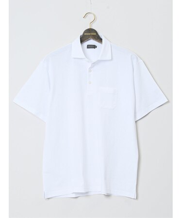 【大きいサイズ】ジム/GIM 鹿の子 ワイドカラー半袖ポロシャツ