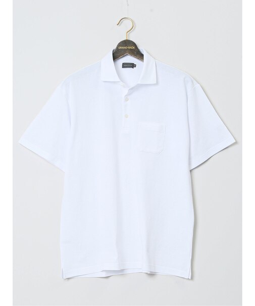 【大きいサイズ】ジム/GIM 鹿の子 ワイドカラー半袖ポロシャツ