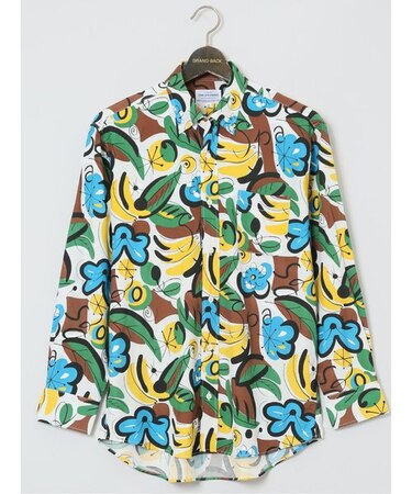 【大きいサイズ】CLASSIC THE BROWNS 日本製 レーヨン ボタンダウン長袖シャツ