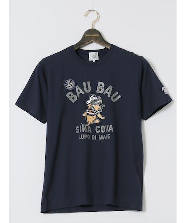【大きいサイズ】シナコバ/SINA COVA 綿天竺 BAUBAU クルーネック半袖Tシャツ