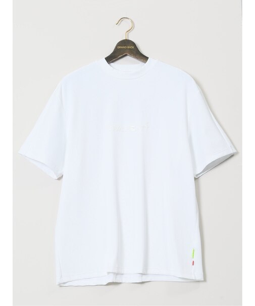 【大きいサイズ】ビバハート/VIVA HEART ナイロンテレコ モックネック 半袖Tシャツ