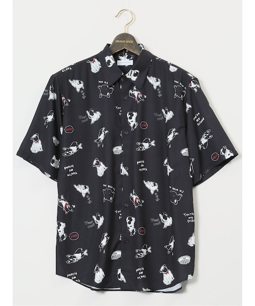 【大きいサイズ】キャンディーファンタジー/CANDY FANTASY 接触冷感 総柄 半袖シャツ