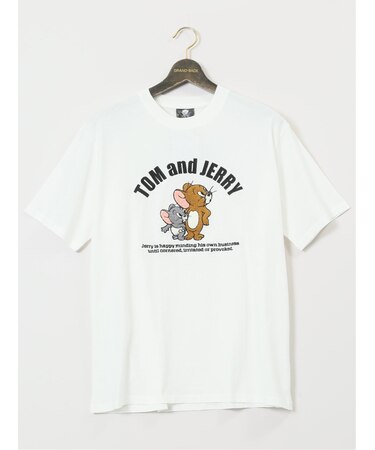 【大きいサイズ】トムとジェリー サガラ刺繍 クルーネック半袖Ｔシャツ