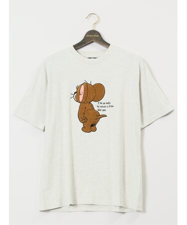 【大きいサイズ】トムとジェリー サガラ刺繍 クルーネック半袖Ｔシャツ