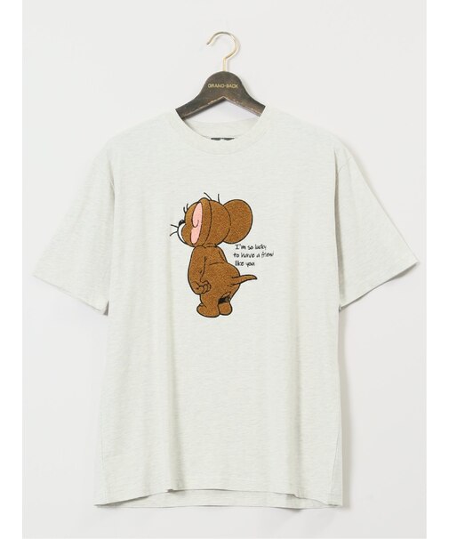 【大きいサイズ】トムとジェリー サガラ刺繍 クルーネック半袖Ｔシャツ