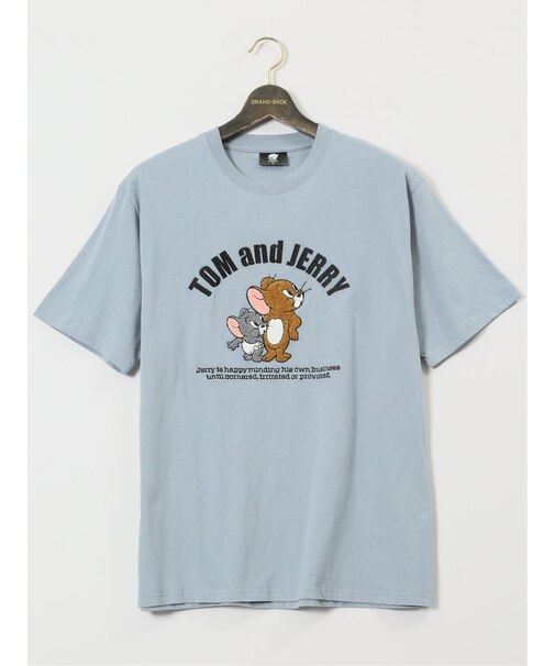 【大きいサイズ】トムとジェリー サガラ刺繍 クルーネック半袖Ｔシャツ