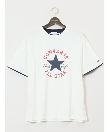 【大きいサイズ】コンバース/CONVERSE レイヤード風 クルーネック半袖Tシャツ