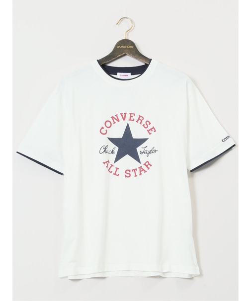 【大きいサイズ】コンバース/CONVERSE レイヤード風 クルーネック半袖Tシャツ
