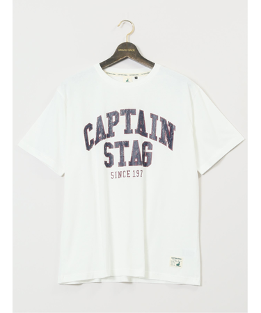 【大きいサイズ】キャプテンスタッグ/CAPTAIN STAG ビンテージプリント クルーネック半袖Ｔシャツ