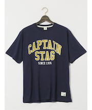 【大きいサイズ】キャプテンスタッグ/CAPTAIN STAG ビンテージプリント クルーネック半袖Ｔシャツ