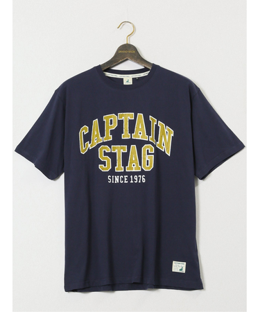 【大きいサイズ】キャプテンスタッグ/CAPTAIN STAG ビンテージプリント クルーネック半袖Ｔシャツ