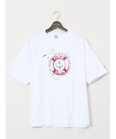 【大きいサイズ】シナコバ/SINA COVA 綿シルケット クルーネック半袖Tシャツ