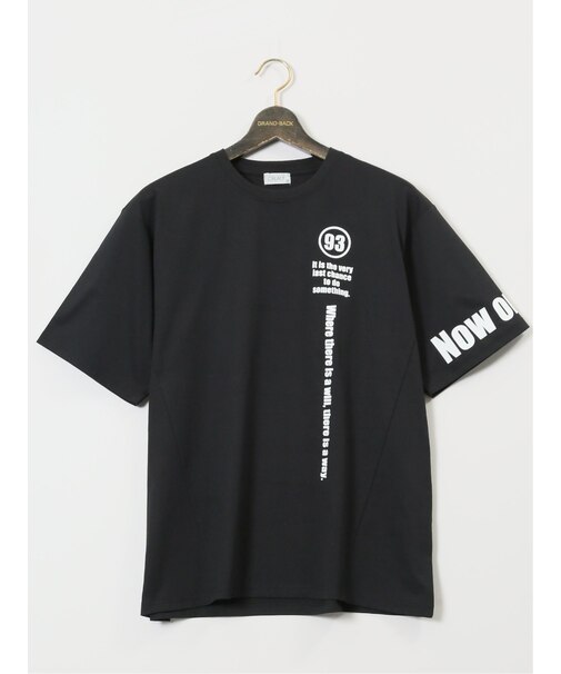 【大きいサイズ】クリアリー/CREALY 吸汗速乾 切替 クルーネック半袖Tシャツ