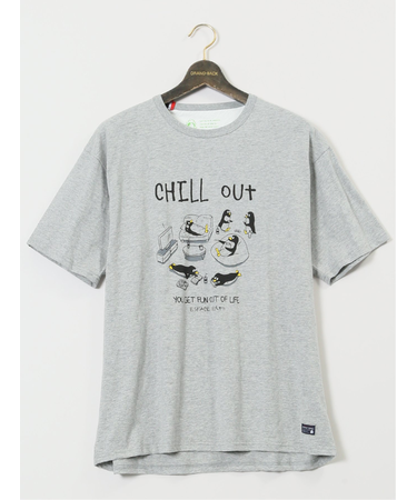 【大きいサイズ】エスパスヴェール/ESPACE VERT 綿天竺 ペンギン クルーネック半袖Ｔシャツ