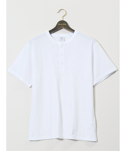 【大きいサイズ】ジェーイーモーガンロングジョーンズ/JEMORGAN LONG JOHNS ワッフル ヘンリー半袖Tシャツ