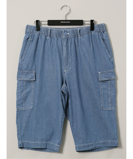 【大きいサイズ】ナチュラルストーリー/NATURAL STORY デニム 7分丈 カーゴパンツ