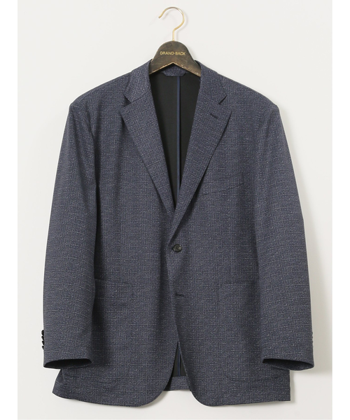 グランバック（GRAND−BACK）/【大きいサイズ ストレッチ】グランバック ジャージ プリント 2ボタンジャケット 大きいサイズ】グランバック/GRAND-BACK ストレッチジャージ プリント