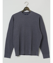 【大きいサイズ】ジーステージ/G-stage ブリスター編み モックネックニット