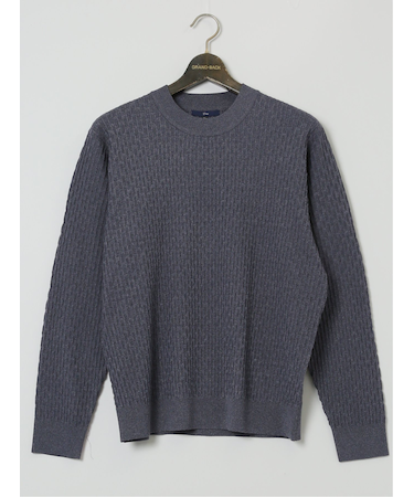 【大きいサイズ】ジーステージ/G-stage ブリスター編み モックネックニット