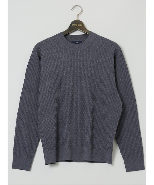 【大きいサイズ】ジーステージ/G-stage ブリスター編み モックネックニット