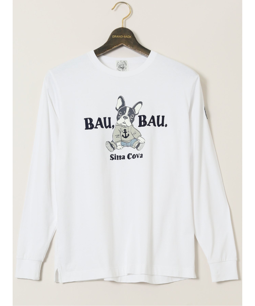 【大きいサイズ】シナコバ/SINA COVA 綿天竺 BAUBAU クルーネック長袖Tシャツ