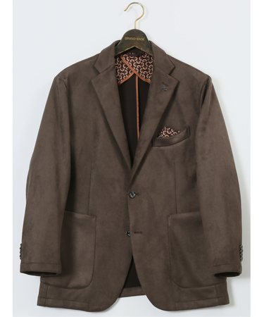 【大きいサイズ】ジーステージ/G-stage ストレッチ 起毛 2ボタンジャケット