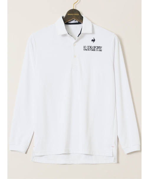 【大きいサイズ】ルコックスポルティフ ゴルフ/le coq sportif GOLF トライアングルジャガード 長袖ポロシャツ