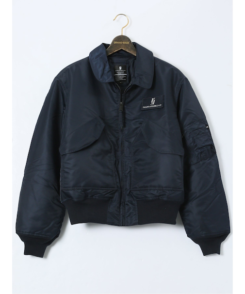 【大きいサイズ】バレーアパレル/Valley Apparel 衿付き フライトナイロンジャケット