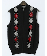 【大きいサイズ】グランバック/GRAND-BACK カシミヤ100% フルジップ ニットベスト